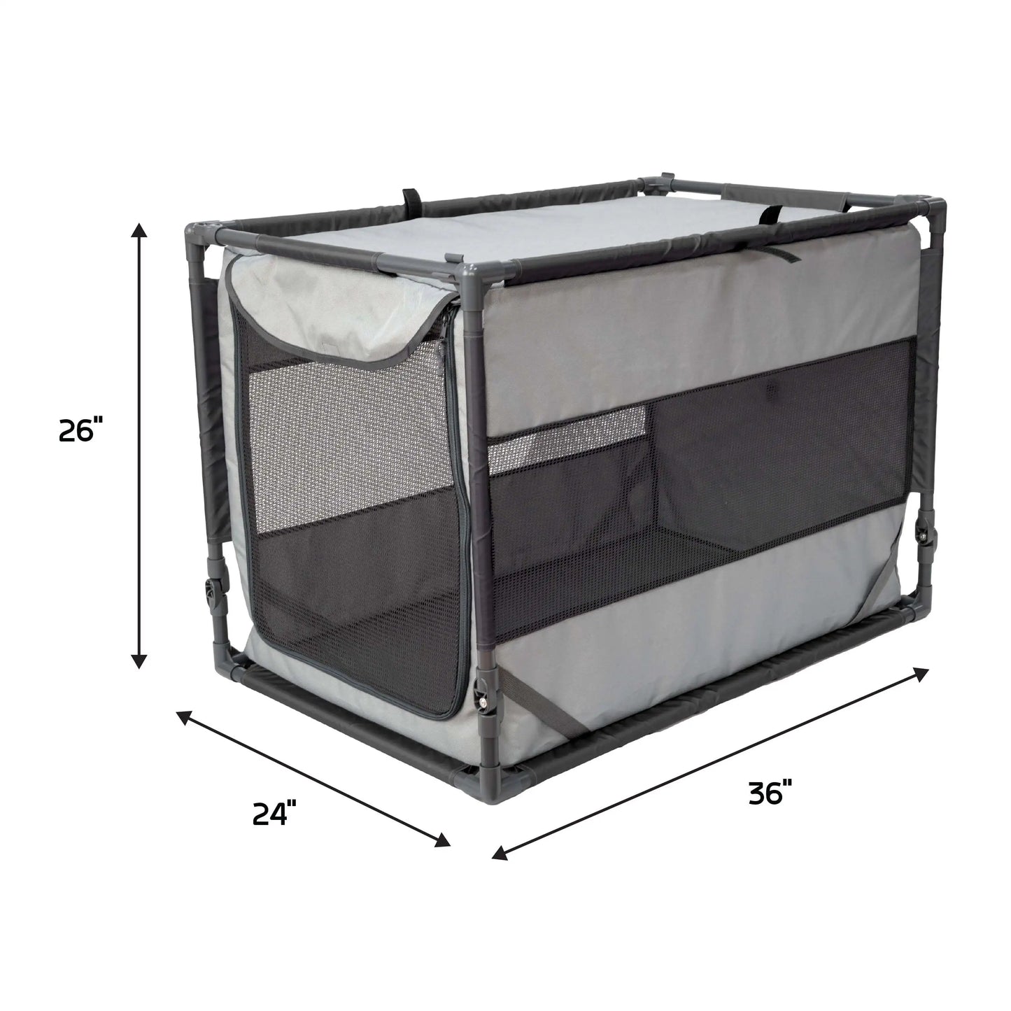 Portable Folding Dog Kennel, Gray, Large, Easy to store