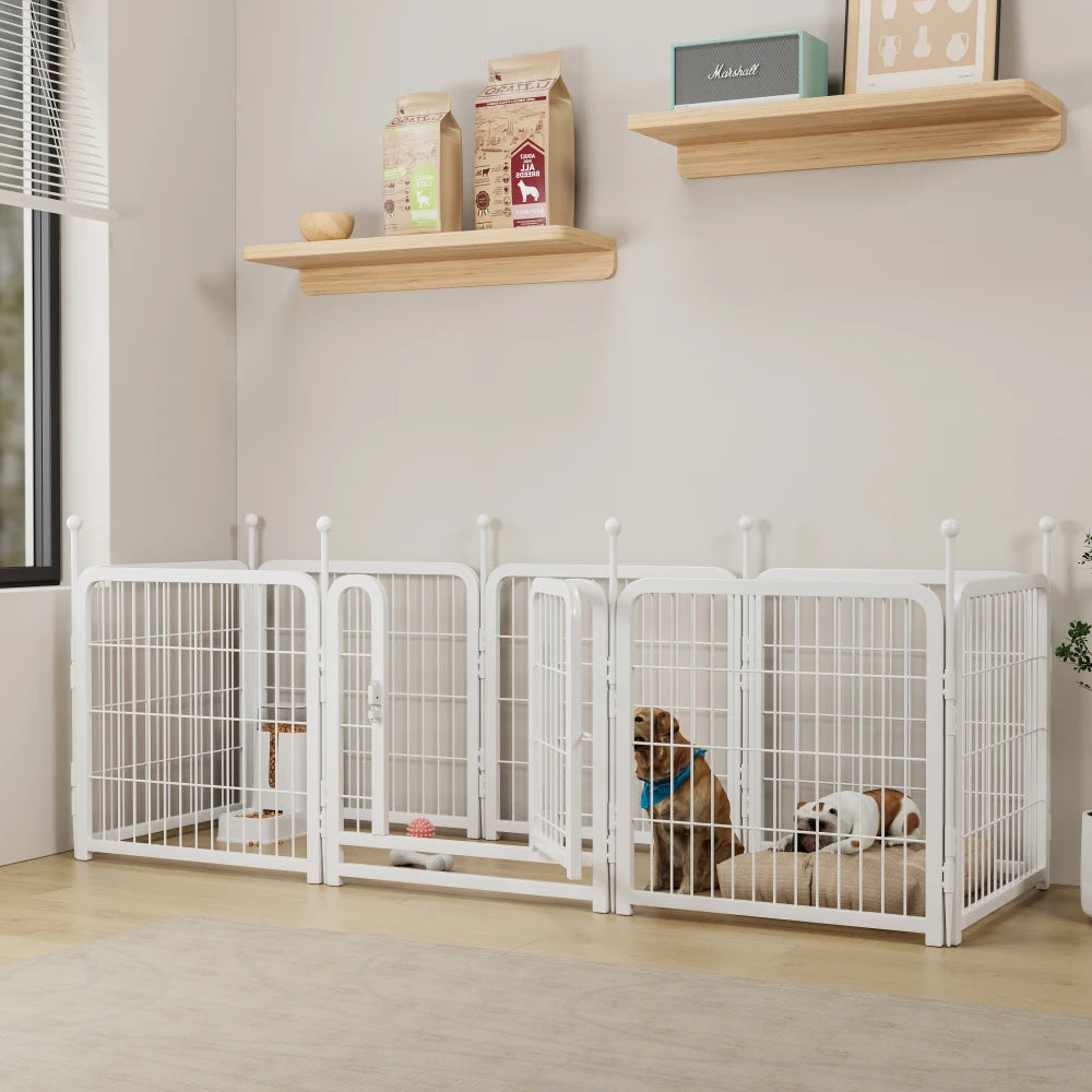 Dog Playpen 8 Panels 24" Height Heavy Duty Dog Fence Puppy Pen for Large Medium Small Dogs Indoor Outdoor Foldable Pet Exercise