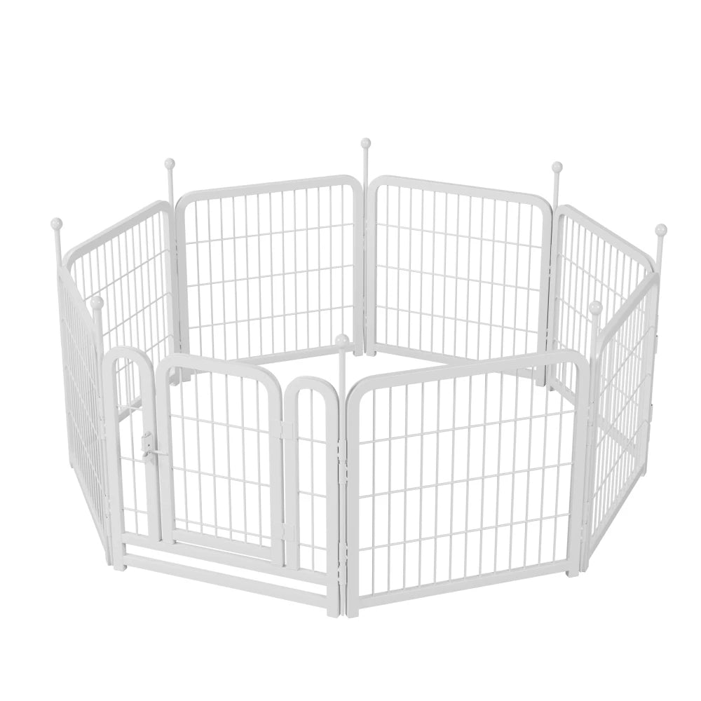 Dog Playpen 8 Panels 24" Height Heavy Duty Dog Fence Puppy Pen for Large Medium Small Dogs Indoor Outdoor Foldable Pet Exercise