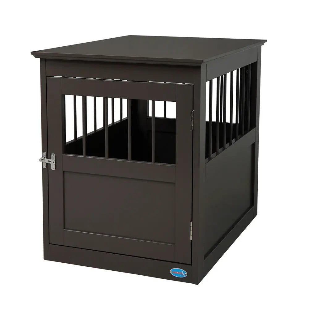 Wooden Dog Crate Kennel Cage Bed Night Stand End Table Wood Furniture Brown New