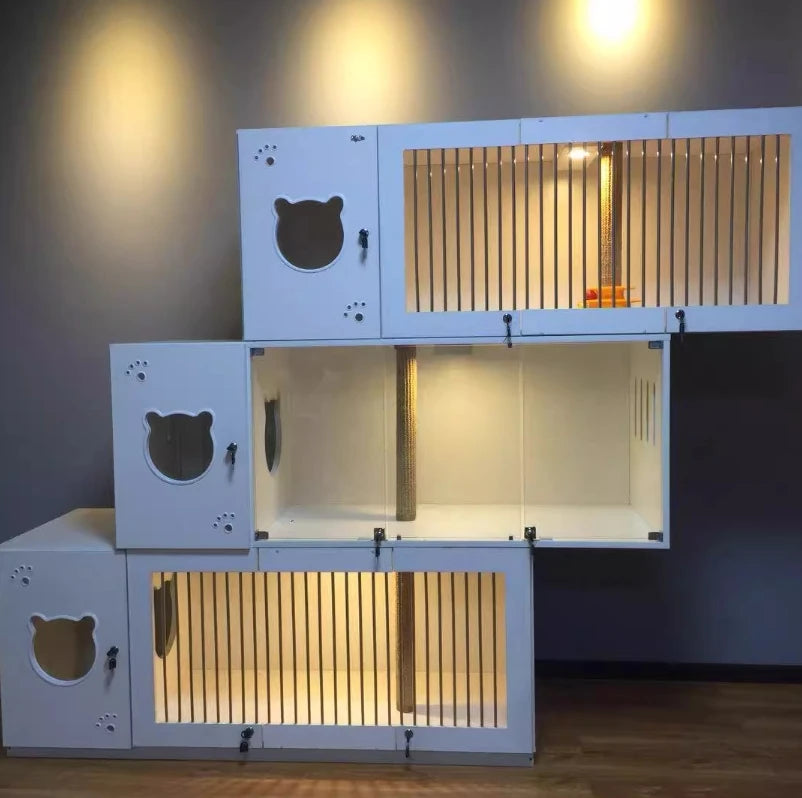 Professional Factory Tower Boarding Used Cat Cages For Sale
